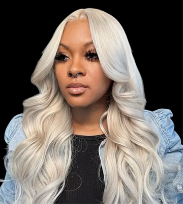 100% Remy Human Hair Lace Front 13x4 180% Density Platinum 26”