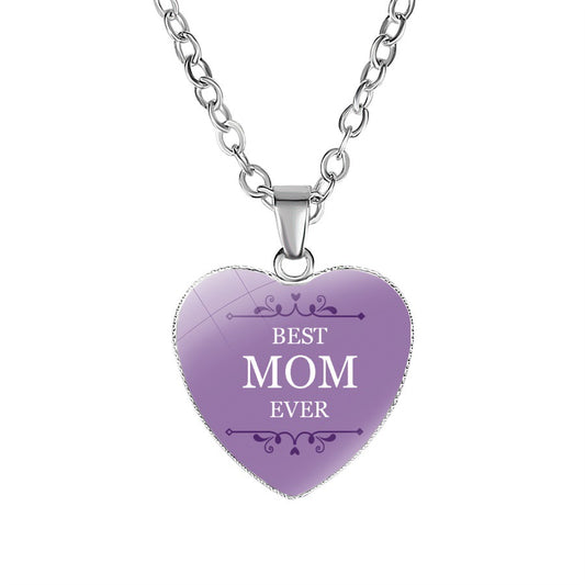 Mom's Love Heart Pendant Necklace