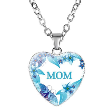 Mom's Love Heart Pendant Necklace