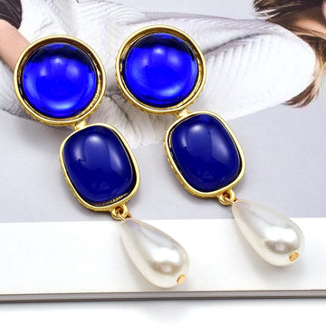 Fashion Trendy Resin Dangle Earrings For Women Simulated Pearl Drop New Design Jewelry Party Accessories