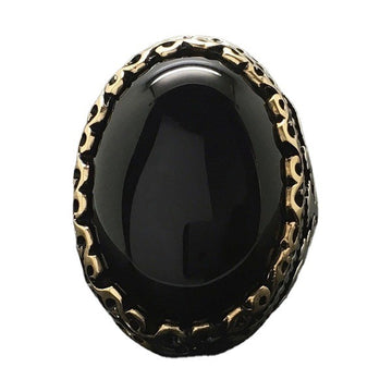 Silver Black Zircon Plated Ring with Goose Egg Color Separation
