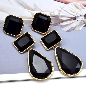 High-Quality Clear Pure Resin Drop Earrings Statement Hot Selling Metal Fashion Jewelry Accessories For Women