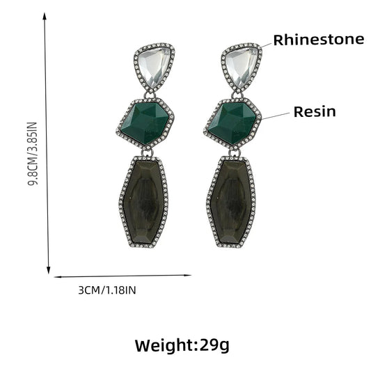 New ZAA Vintage Multilayer Geometric Resin Earrings for Women Boho Statement Jewelry Holiday Party Gifts Wholesale