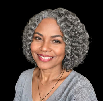 100% Brazilian Remy hair. Density 220% 5x5 Grey