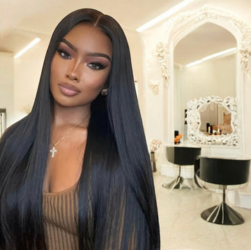 100% Brazilian Virgin Hair Lace Front Wig 150% Density  13x4  26β Soft Black