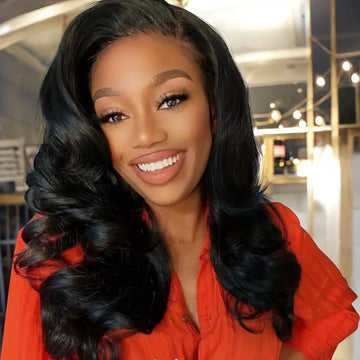 100% Human Hair Loose Body Wave Lace Front Wig 250% Density 13x4 20” Soft Black