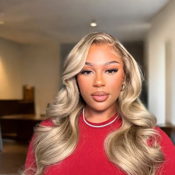 100% Human Hair Lace Front Wig 13x4 Ash Blonde 24”