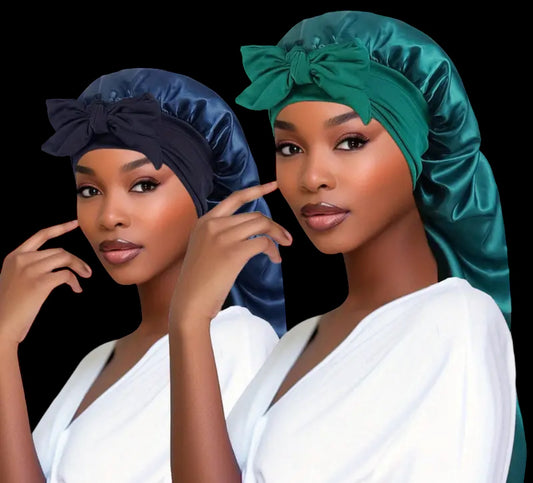 Satin Bonnet for Long Hair & Long Braids 2/Pack.