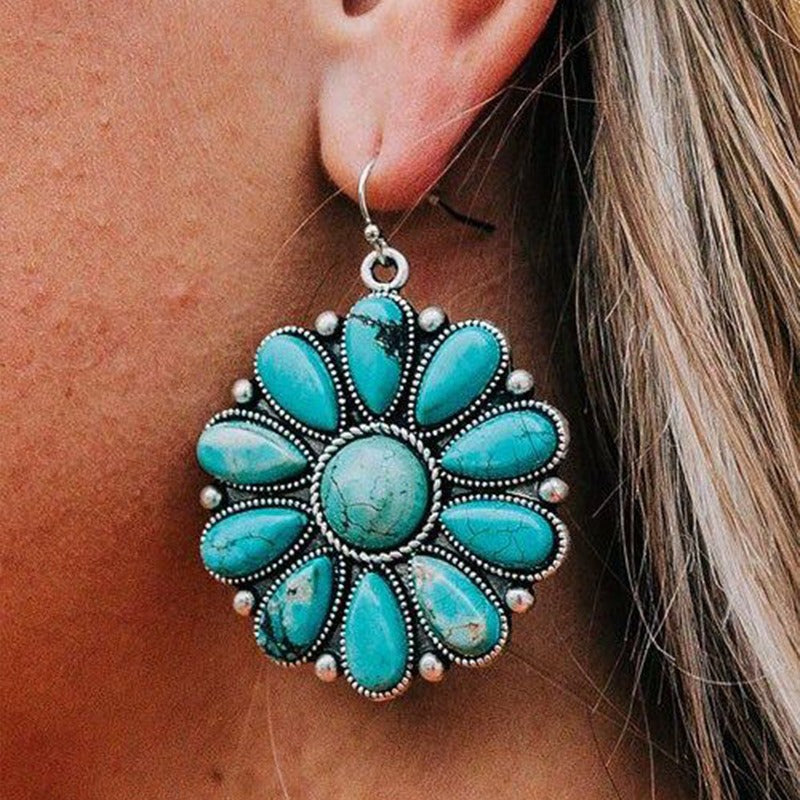 Retro Renaissance Turquoise Earrings