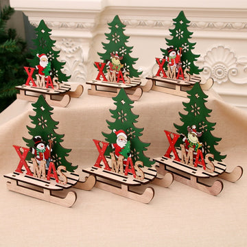 Santa Claus Wooden Pendants Ornaments for Xmas Christmas