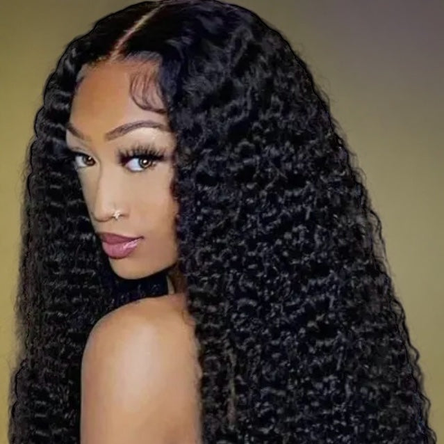 100% Brazillian Hair Deep Wavy Wig 26” Black