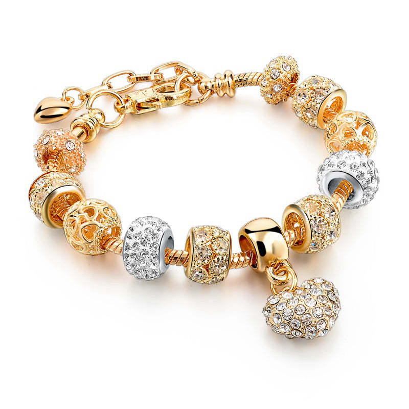 Szelam Luxury Crystal Heart Charm Bracelets