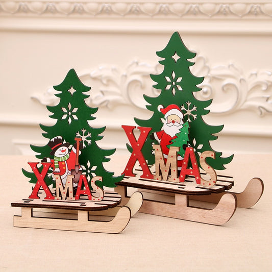 Santa Claus Wooden Pendants Ornaments for Xmas Christmas