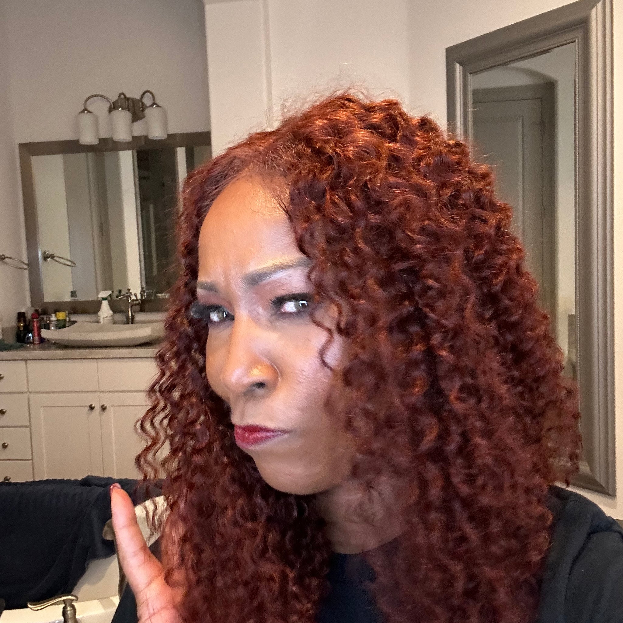 100% Brazilian Deep Curly Wig Ginger Red 24”