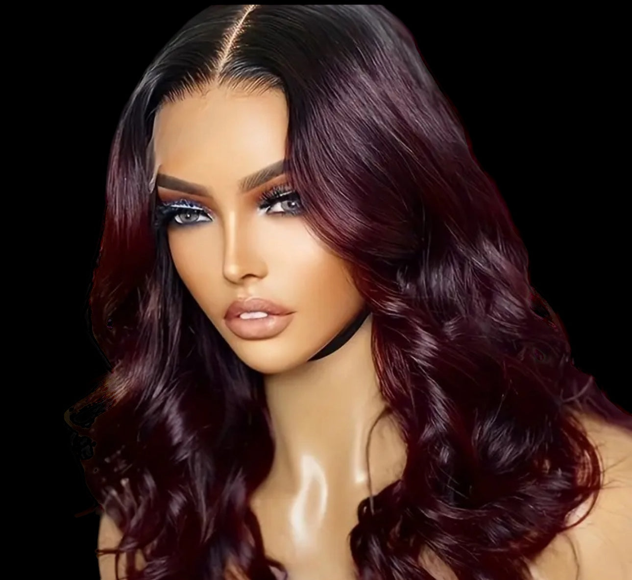 100% Human Hair Lace Front Wig 18” Hombre-Berry