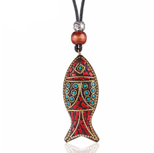 Vintage Fish charms Pendant Jewelry statement necklaces