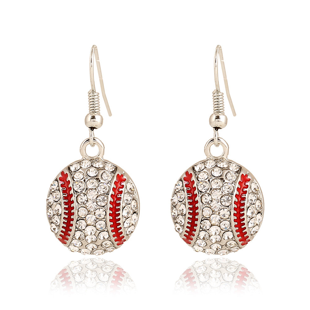 Trendy Athletic Diamond-Studded Sport Earrings