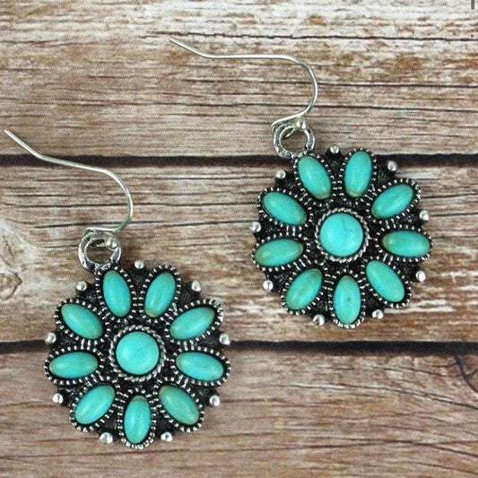 Retro Renaissance Turquoise Earrings