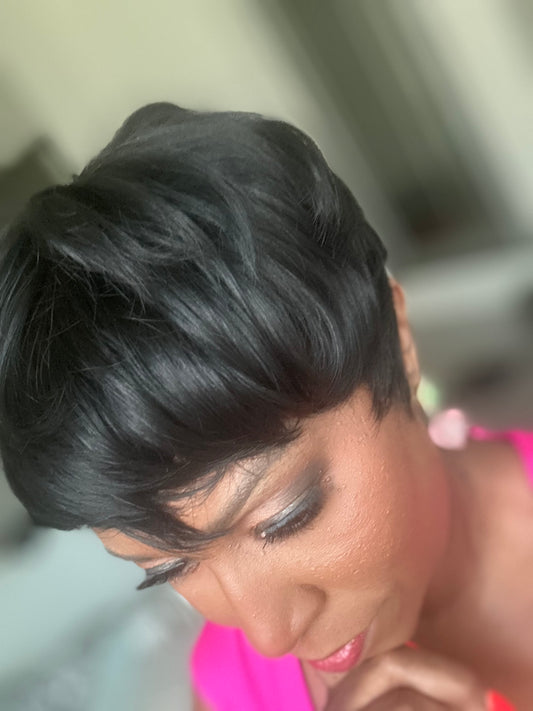 100% Brazilian Hair Pixie Cut Natural