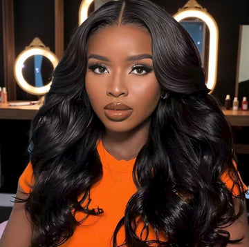 YWV 100% Human Hair Loose Body Wave Lace Front Wig 200% Density 13x6 30” Soft Black