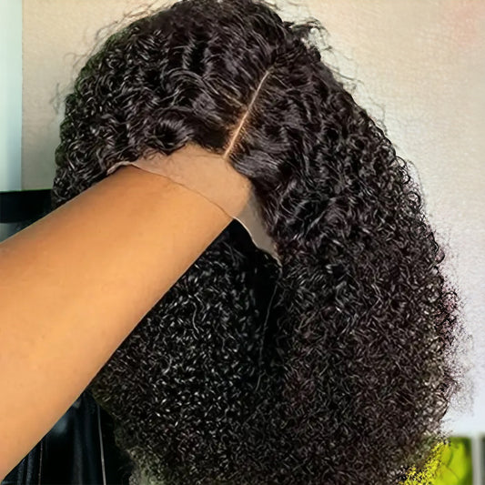 100% Human Hair Kinky Curly Wig 16”