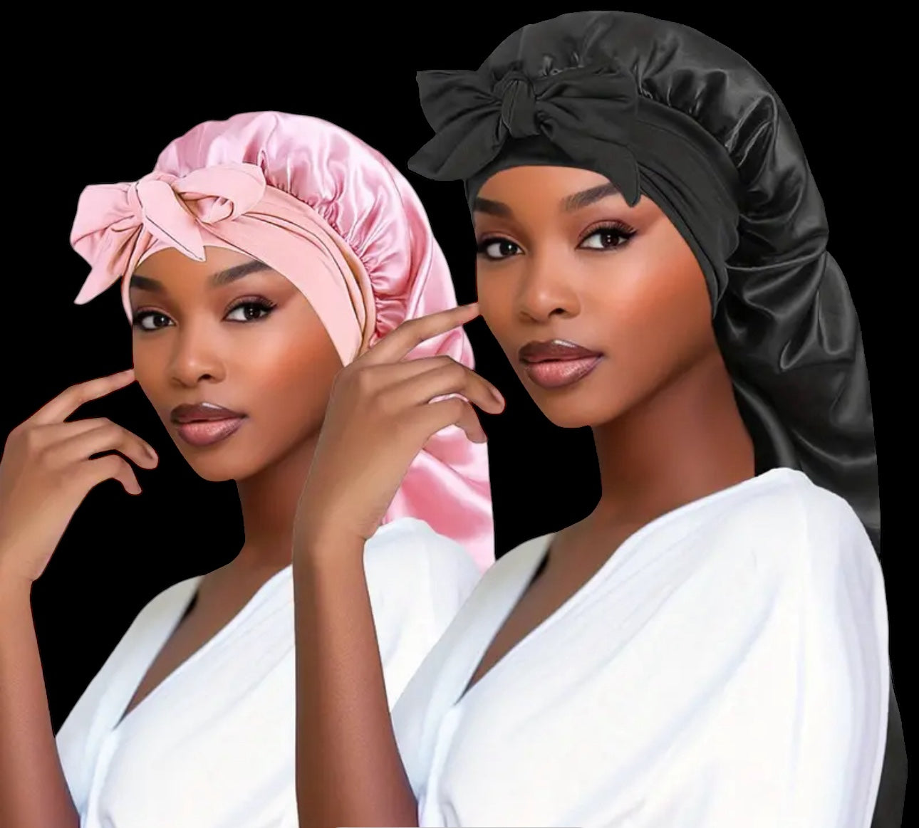 Satin Bonnet for Long Hair & Long Braids 2/Pack.