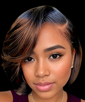 100% Human Hair Straight Pixie Lace Front Wig 13x4 8” Available in 4 Colorways