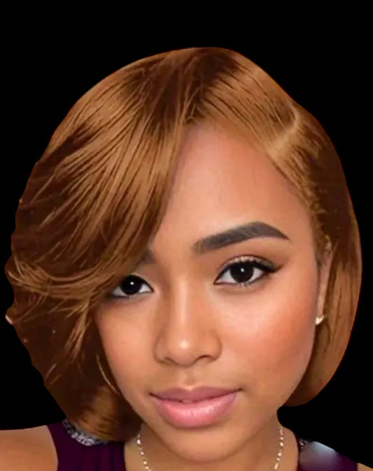 100% Human Hair Straight Pixie Lace Front Wig 13x4 8” Available in 4 Colorways